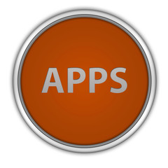 Apps circular icon on white background
