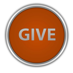 Give circular icon on white background