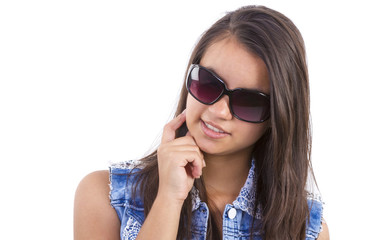 Naklejka premium Teenager girl with sun glasses