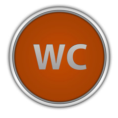 WC circular icon on white background