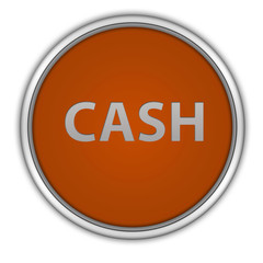 Cash circular icon on white background