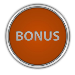 Bonus circular icon on white background