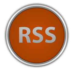 RSS circular icon on white background