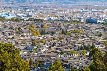 the roof of Lijiang City mountain View