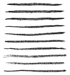 set of ten vector black grungy brush strokes