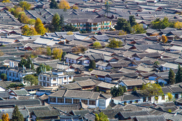 the roof of Lijiang City mountain View