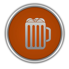 Beer circular icon on white background