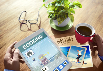 Summer Occasion Online Booking Digital Tablet Concept