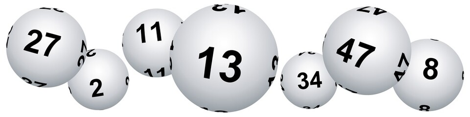 Naklejka premium Bannière boules de loto pour le vendredi treize