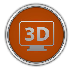 3Dcircular icon on white background