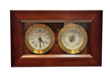 Watch the thermometer in a wooden case