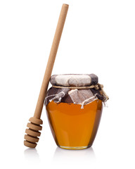 Honey jar with honey spoon