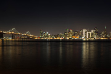 The skyline of San Francisco by night