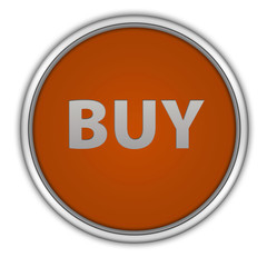 Buy circular icon on white background