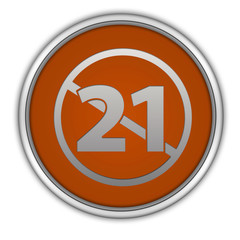 21 circular icon on white background