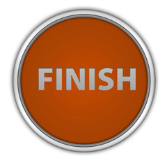 Finish circular icon on white background