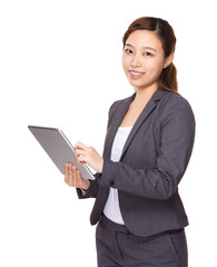 Businesswoman use of digital tablet