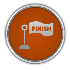 Finish circular icon on white background
