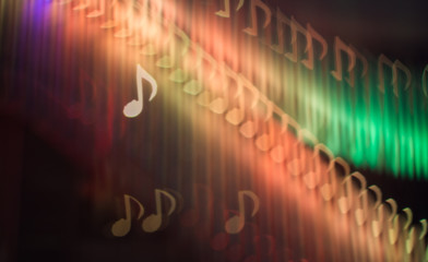 Defocused note melody background ( Bokeh ) for song