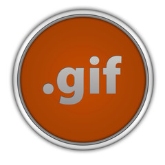 .gif circular icon on white background