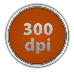 300 dpi circular icon on white background