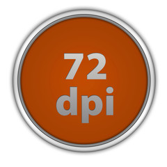 72 dpi circular icon on white background
