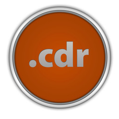 .cdr circular icon on white background