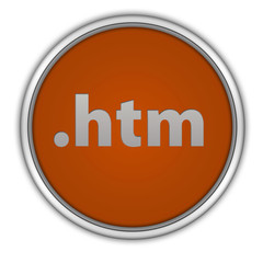 .htm circular icon on white background