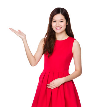 Woman with open hand palm