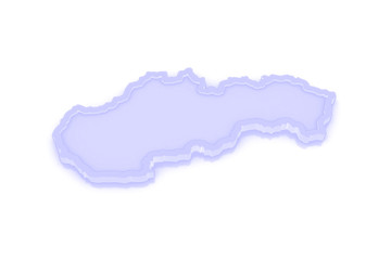 Three-dimensional map of Slovakia.