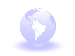Globe. 3d. South America.