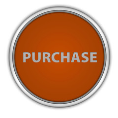 Purchase circular icon on white background