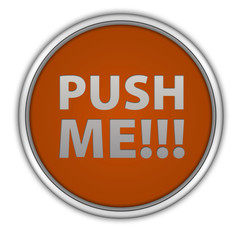 Push me circular icon on white background