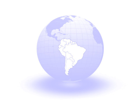 Globe. 3d. South America.