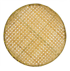 Webbed Bamboo Tray isolated on white