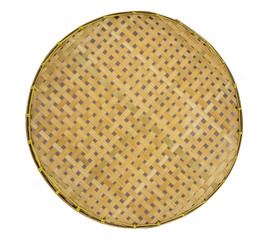 Webbed Bamboo Tray isolated on white