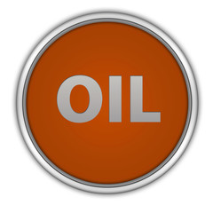 Oil circular icon on white background