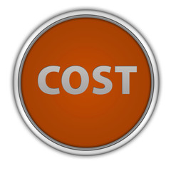 Cost circular icon on white background
