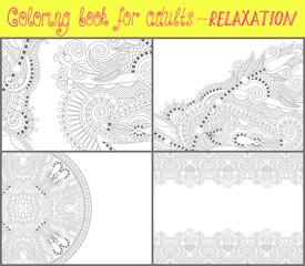 coloring book page for adults - flower paisley design