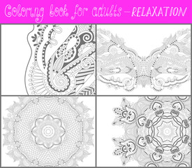 coloring book page for adults - flower paisley design