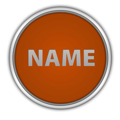 Name circular icon on white background