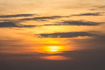 Fototapeta na wymiar View on clouds in setting sun