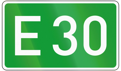 European road number sign for E30