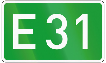 European road number sign for E31