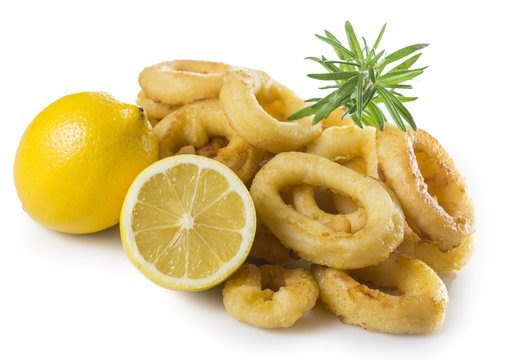 Calamares fritos con limón