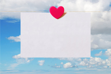 Pattern for Valentine's Day card with sky background