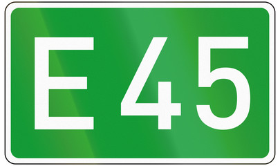 European road number sign for E45