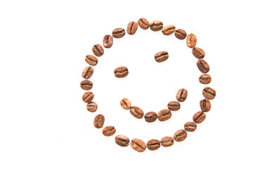 Smiley mit Kaffeebohnen