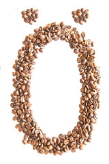 Buchstabe Ö mit Kaffeebohnen