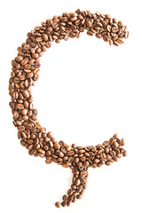 Buchstabe Ç mit Kaffeebohnen